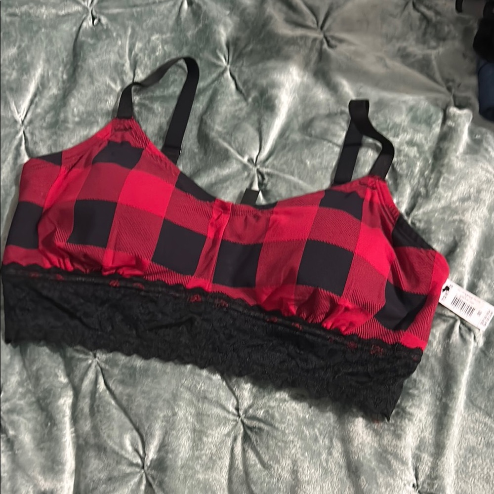 Torrid Red and Black Plaid Bralette